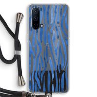 Blauwe nerven: OnePlus Nord CE 5G Transparant Hoesje met koord