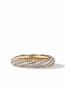 David Yurman bague Cable Edge en or recyclé 18ct pavée de diamants (4 mm)