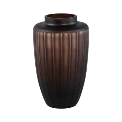 Linesa Brown gegraveerd glazen vaas S