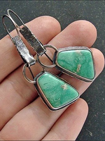 Vintage Turkoois oorbellen - thumbnail