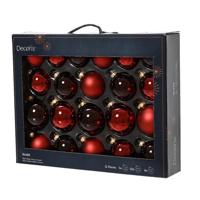 Decoris Kerstballenset glas ossenbloed 21-delig