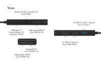 ICY BOX IB-DK4011-CPD Bedraad USB 3.2 Gen 1 (3.1 Gen 1) Type-C Zwart - thumbnail