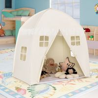 Speeltent Grote Prinsessentent Draagbaar Kasteel voor Binnen en Buiten Speelhuis 143 x 100 x 155 cm Beige