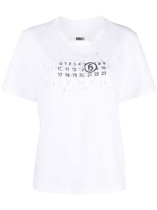 MM6 Maison Margiela t-shirt en coton à motif signature - Blanc