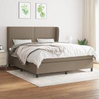 Boxspring met matras stof taupe 180x200 cm