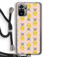 Ananas: Xiaomi Redmi Note 10S Transparant Hoesje met koord