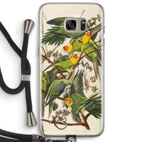 Carolinaparkiet: Samsung Galaxy S7 Edge Transparant Hoesje met koord