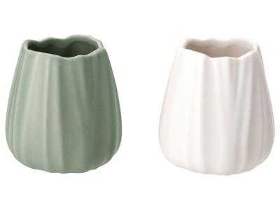 LIVARNO Set van 2 vazen (Groen/wit)