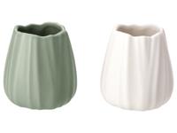 LIVARNO Set van 2 vazen (Groen/wit)