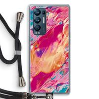 Pastel Echoes: Oppo Find X3 Neo Transparant Hoesje met koord Pastel Echoes: Oppo Find X3 Neo Transparant Hoesje met koord