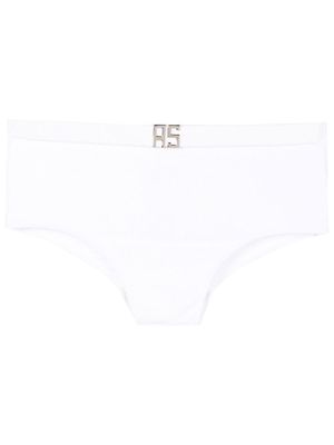 Amir Slama short de bain texturé à plaque logo - Blanc