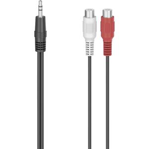 Hama 00205185 Cinch / Jackplug Audio Adapter [1x Jackplug male 3,5 mm - 2x Cinch-koppeling] Zwart