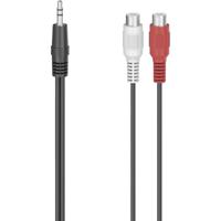 Hama 00205185 Cinch / Jackplug Audio Adapter [1x Jackplug male 3,5 mm - 2x Cinch-koppeling] Zwart - thumbnail