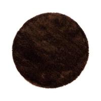 Tapeso Rond hoogpolig vloerkleed velvet - Posh donkerbruin - 160 cm