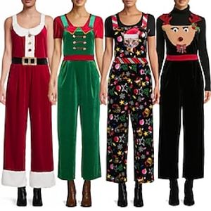 Kerstmis Kerstman Elf Broeken Bodysuits Afdrukken Street Style Voor Dames Volwassenen 3D afdrukken 100% Polyester Feest Casual / Dagelijks Lightinthebox
