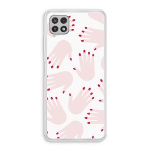 Hands pink: Samsung Galaxy A22 4G Transparant Hoesje