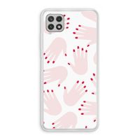 Hands pink: Samsung Galaxy A22 4G Transparant Hoesje