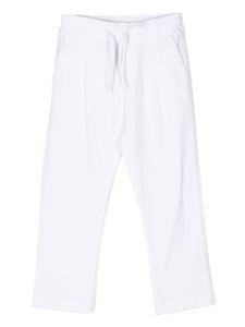 Paolo Pecora Kids pantalon droit à lien de resserrage - Blanc