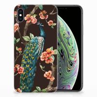 Apple iPhone Xs Max | TPU Hoesje | Pauw met Bloemen