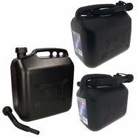 3x stuks jerrycans 5-10-20 liter zwart voor brandstof