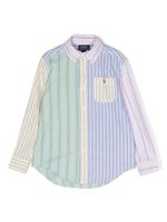 Ralph Lauren Kids Pony striped cotton shirt - Vert