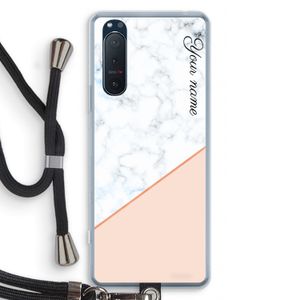 Marmer in stijl: Sony Xperia 5 II Transparant Hoesje met koord