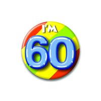 Verjaardags button I am 60 - thumbnail