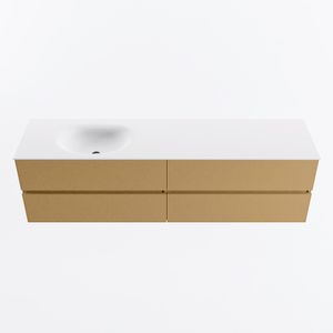 MONDIAZ VICA 180cm badmeubel onderkast Oro 4 lades. Wastafel MOON links 1 kraangat, kleur Talc.