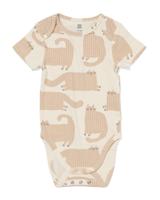 HEMA Meegroeiromper Rib Bamboe Met Stretch Dieren Beige (beige)