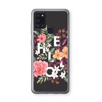 Hello in flowers: Samsung Galaxy A21s Transparant Hoesje