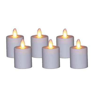 Anna's Collection LED kaarsen - 6x - wit - H8 cm - bewegende vlam - batterijkaarsen