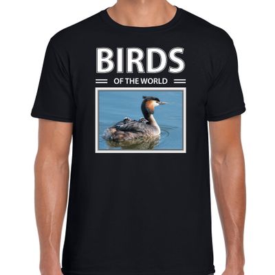 Futen t-shirt met dieren foto birds of the world zwart voor heren