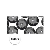 1500x Zwarte pailletjes 6 mm - thumbnail