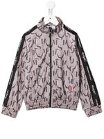 MSGM Kids veste de sport à logo imprimé - Marron