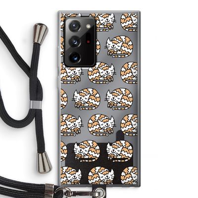 Slapende poes: Samsung Galaxy Note 20 Ultra / Note 20 Ultra 5G Transparant Hoesje met koord