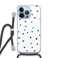 Blauwe stippen: iPhone 13 Pro Transparant Hoesje met koord