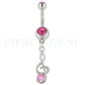 Navelpiercing hanger muzieknoot