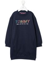 Tommy Hilfiger Junior robe-sweat à logo métallisé - Bleu