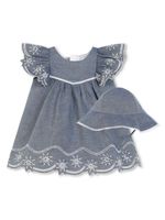 Chloé Kids ensemble robe-bob à fleurs brodées - Bleu - thumbnail