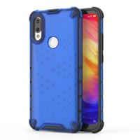 Schokbestendige honingraat PC + TPU Case voor Xiaomi Redmi 7 (blauw)