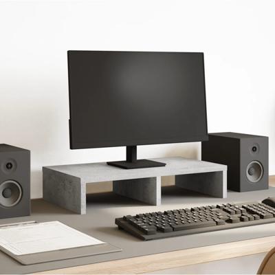 Monitorstandaard 50x27x10 cm bewerkt hout betongrijs