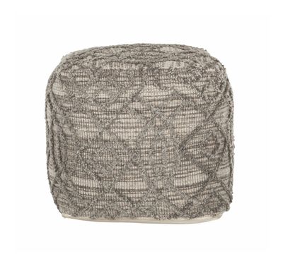 MUST Living Poef 'Angel' 40cm, kleur Naturel / Grijs