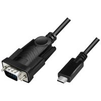 LogiLink Serieel Adapter [1x USB-C 2.0 stekker - 1x D-sub stekker 9-polig] 1.2 m Zwart - thumbnail