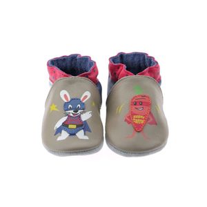 Robeez babyslofjes Mega Heroes gris taupe marine Maat