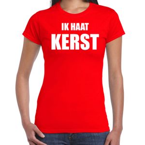 Fout kerst t-shirt Ik haat Kerst rood voor dames