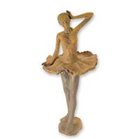 A RUSTY CAST IRON FIGURINE OF A BALLERINA