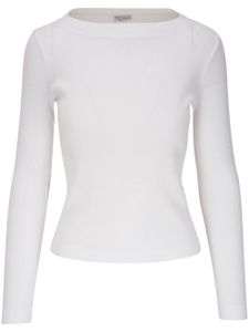 Brunello Cucinelli t-shirt en coton à design nervuré - Blanc