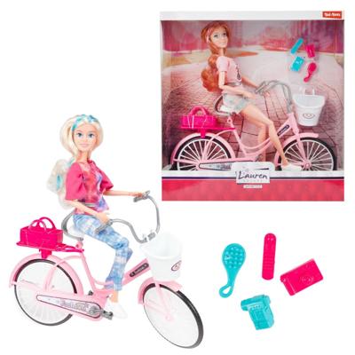 Toi Toys Lauren Tienerpop op fiets