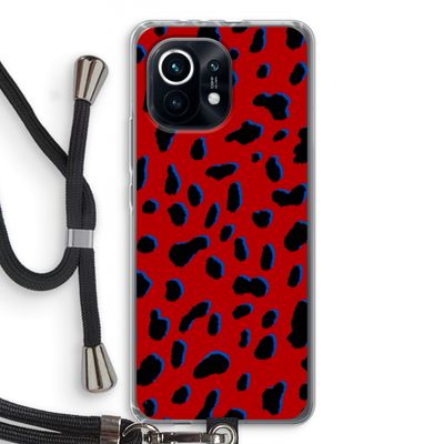 Red Leopard: Xiaomi Mi 11 Transparant Hoesje met koord