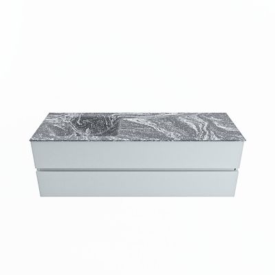 MONDIAZ VICA-DLUX 150cm badmeubel onderkast Clay 2 lades. Inbouw wastafel CLOUD links zonder kraangat, kleur Lava.